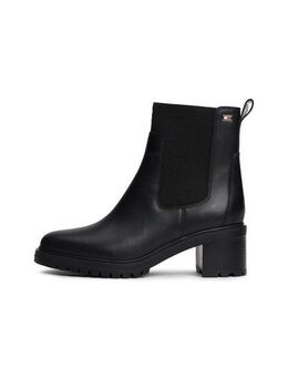 Tommy Hilfiger FLAG MID HEEL LEATHER CHELSEA Chelseaboots, Blockabsatz, Stiefelette, Schlupfboots mit seitlicher Logoflag