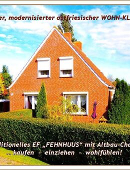 A/d NORDSEE-KÜSTE von privat: sanierter u. modernisierter WOHN-KLASSIKER mit Garage, NeGeb. auf großem Grdst. - Krummhörn