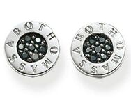 THOMAS SABO Paar Ohrstecker Classic Pavé Schwarz, Classic Pavé Weiß, H1547-051-11, H1547-051-14, mit Zirkonia (synth)