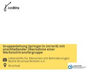 Gruppenleitung Springer:in (m/w/d) mit anschließender Übernahme einer Werkstatttransfergruppe - Bruchsal