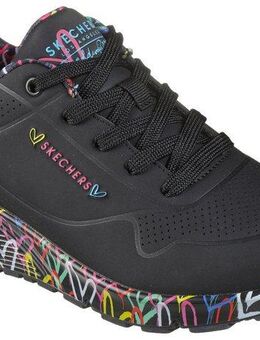Skechers UNO-LOVING LOVE Wedgesneaker Freizeitschuh, Halbschuh, Schnürschuh mit coolem Graffiti-Print