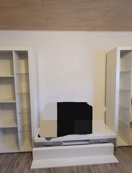 Schrankwand Anbauwand Wohnzimmer Beton Optik + Weiss matt, (4-St) - Sulzbach-Rosenberg