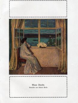 Kunstdruck , Blaue Stunde. , Gemälde von Robert Weise., Blatt 25cm x 17cm , M7 - Görlitz
