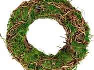 Kunstkranz Kranz aus Moos und Rattan Weidenkranz Blumenkranz Dekokranz, I.GE.A., Höhe 25 cm, Landhaus Kränze Rohling Tischdeko