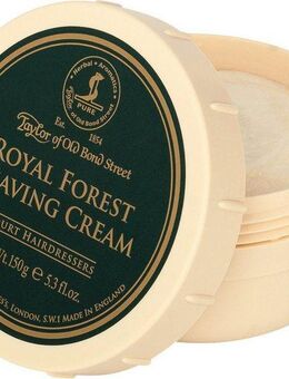 Taylor of Old Bond Street Rasiercreme Shaving Cream Royal Forest, Sahnig-cremige Textur für sanfte Rasur und feuchtigkeitsspendend.