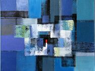Großes neues BALI-Gemälde (111x90cm), Abstrakte Komposition auf Blau! - Berlin