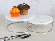 ECHTWERK Etagere Marmor Etagere, Marmor, für Obst, Käse und Dessert mit 2 Ebenen, Ø Marmorplatten ca. 17/ 20 cm