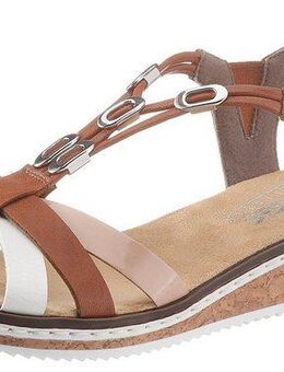 Rieker Riemchensandale, Sommerschuh, Sandalette, Keilabsatz, mit Accessoires verziert