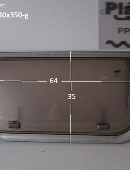 Wohnwagenfenster Planet PPRG-RX D635 ca 64 x 35 (Lagerware -> Neue Ware mit Lagerspuren) Fendt / Tabbert - Milchglaseffekt, getönt - Schotten Zentrum