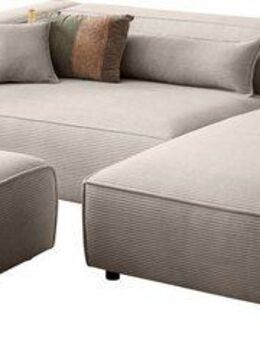 LeGer Home by Lena Gercke Ecksofa PIARA XXL, L-Form, Schlaffunktion, Cord, Leinenoptik o. Strukturstoff, Hocker stellbar zum Schlafsofa (Krokodilverbinder), tiefe Sitzfläche