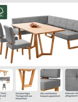Home affaire Eckbankgruppe Ponza Eckbank Küchenbank BESTSELLER, (Set, 4-tlg), Sitzgruppe Esszimmer Stühle Tisch und Bank bequem gepolstert