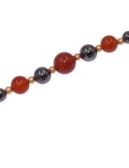 Firetti Collier Schmuck Geschenk Halsschmuck Halskette, Made in Germany - mit Hämatit, Karneol