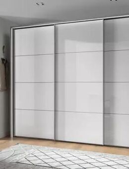 Schlafzimmerschrank weiß mit Schwebetüren (Glas). - Fürth