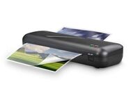 Hama Laminiergerät Laminator 4in1-Set für DIN A4, 2 Rollen, Tischgerät, schwarz, Mit Laminierfolien, Schneidlineal, Eckenrunder und Entriegelungstaste