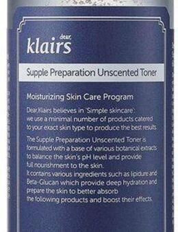 Dear Klairs Toner Supple Preparation Unscented Toner, Spendet Feuchtigkeit, beruhigt empfindliche Haut, pH Wert von 5.