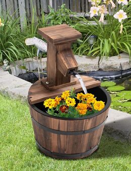 Gartenbrunnen Wasserspiel Zierbrunnen Springbrunnen Fassbrunnen Holz - Wuppertal
