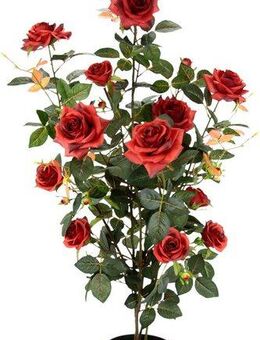 Kunstbaum Rosenbusch im Topf, I.GE.A., Höhe 115 cm, Kunstrosen Kunstpflanzen Rosenstrauch Deko Hochzeit