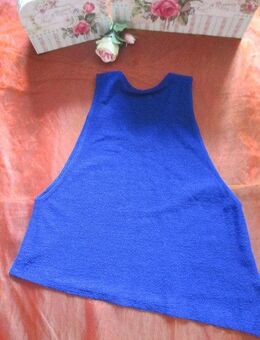 NEUw * Original VINTAGE * Asymmetrischer * ärmelloser * Bouclé- Pullover * Gr. 48- 50/ XL- XXL * mittel- königs- royal- blau * - Riedlingen