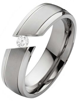 Damenring Titanring DT090 mit Zirkonia und gratis Gravur - Aholming