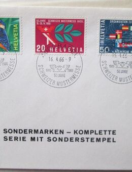Helvetia Schweizer Mustermesse 1966 3 Marken mit Sonderstempel - Bad Neuenahr-Ahrweiler Zentrum