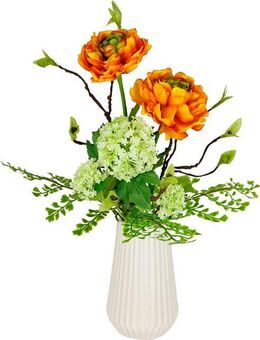 Kunstblume Arrangement Ranunkel, I.GE.A., Höhe 44 cm, Vase aus Keramik