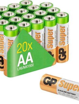 GP Batteries 20er Pack Super Alkaline AA Batterie, LR6 (1,5 V, 20 St)