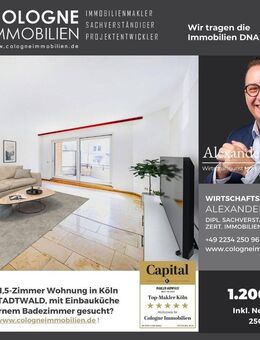 EXKLUSIVE 1,5-ZIMMER WOHNUNG IN KÖLN AM STADTWALD (BRAUNSFELD) MIT NEUWERTIGER KÜCHE - Köln