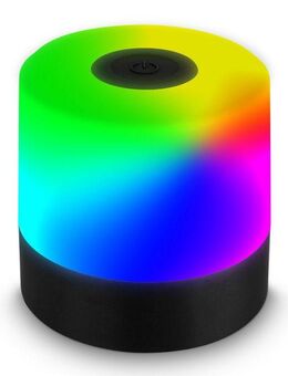 B.K.Licht Außen-Tischleuchte BKL1590 Kabellose RGB Tischlampe, 4-Stufen Dimmer, mit USB, Farbwechsel, LED fest integriert, Extra-Warmweiß, 2.700 K, 200 Lm, 2,5W, IP44, nicht dimmbar, 7x7cm, Schwarz