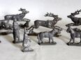 9 historische Zinnfiguren, "Tiere des Waldes" in 01099