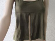 NEU * Seidig * DESIGNER * Kurz * Corp * Bauchfrei * Spaghetti- Träger * Top * T- Shirt * Gr. 36- 38/ S * khaki- oliv- grün * - Riedlingen