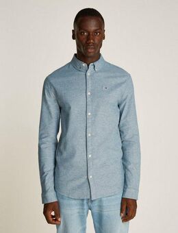 Tommy Jeans Langarmhemd TJM Slim Stretch Oxford Shirt mit Flaglabel auf der Brust