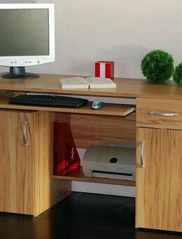 VOGL Möbelfabrik Schreibtisch Tim mit seitlich offenen Fächern & Tastaturauszug, Druckerablage, 1 Schublade, Breite 138 cm, Made in Germany