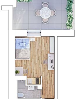All-inklusive 1-Zimmer-Apartment mit großem Balkon - München