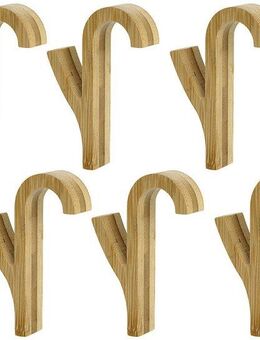 WENKO Handtuchhaken Bambus, (Set, 6-St), für Handtuchheizkörper, platzsparende Aufbewahrung