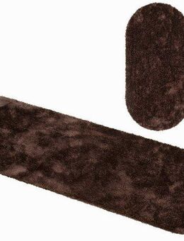 Bruno Banani Hochflor-Bettumrandung Dana Teppich, Kundenliebling, Höhe 30 mm, (3-tlg), unifarben, Mikrofaser, pflegeleicht, Bettvorleger, Schlafzimmer