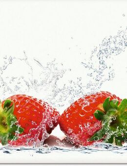 Artland Glasbild Erdbeeren mit Spritzwasser, Lebensmittel (1 St), in verschiedenen Größen