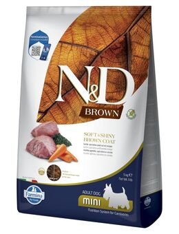 Farmina N&D Dog Brown Adult Mini Lamm, Karotte & Spirulina - Sparpaket: 2 x 5 kg