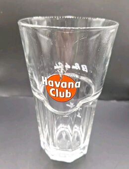 Havana Club Glas ca. 14cm hoch Öffnung 8cm breit mit Eichstrich - Essen