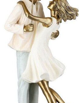 GILDE Dekofigur Skulptur Paar Love in the rain creme, goldfarben H. 39 cm (1 St)