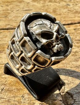 Ungewöhnlicher Vintage Totenkopfring Silber 925 Skull Ring Gr 64, - Köln