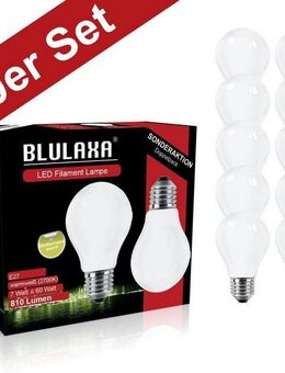 BLULAXA LED-Filament Retro Multi, E27, 10 St., Warmweiß, 10er-Set, Promotion-Pack Birnenform, Filament, opal