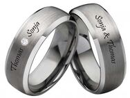 Partnerringe Wolframringe PW114 mit Zirkonia - Aholming