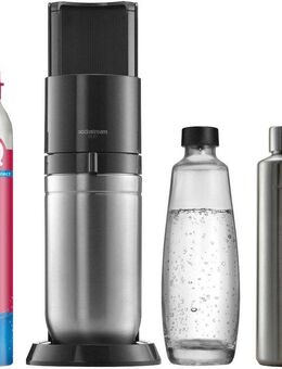 SodaStream Wassersprudler DUO inkl. 1x Glasflasche 1 l + 1x Metallflasche 0,8 l, 1x QC, (Set, 4-tlg)
