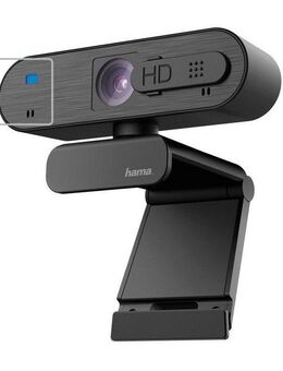 Hama PC Webcam für Laptop PC, Streaming, Chatten mit Mikrofon, Windows Mac Full HD-Webcam (Full HD, Plug & Play, verschließbare Linse, Standfuß, Stativgewinde, drehbar)