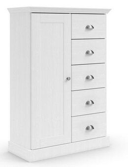 Home affaire Kommode Motala, 5 Schubladen und 2 verstellbare Einlegeböden, Breite 75cm, Höhe 110cm