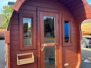 XXL Mobile Quadro Sauna, 64mm Thermoholz, Garten Fasssauna - Bad Sassendorf