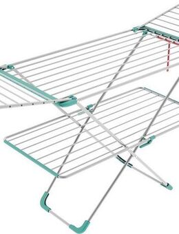 Bischof Colombo Wäscheständer DOUBLE, 30 m Trockenlänge, 2-stufige Höhenverstellung, klappbar, Aluminium