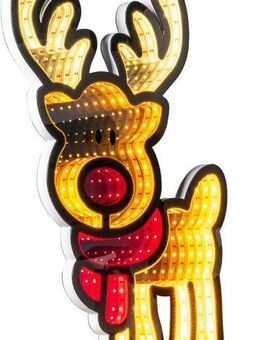 my home LED Dekofigur LED-Rentier Evaya, LED fest integriert, Warmweiß, Infinity Effekt, Weihnachtsdeko für Innen, beidseitig beleuchte