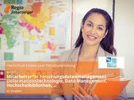 Mitarbeiter*in Forschungsdatenmanagement (Informationstechnologie, Data Management, Hochschulbibliothek, Forschungsdatenmanager*in) - Emden