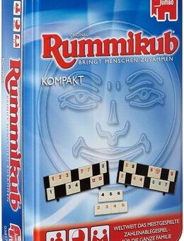 Jumbo Spiele Spiel Original Rummikub Kompakt Metallbox, Familienspiel